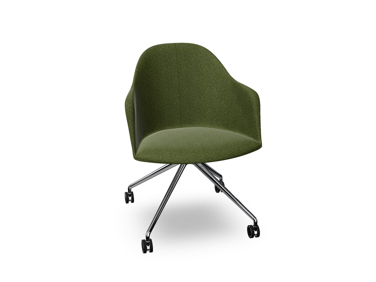 Cila fully upholstered Armchair With Fixed Trestle Base