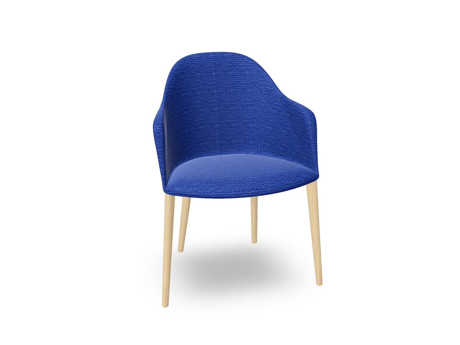 Cila Fully Upholstered Armchair with Timber Oak Four-leg Base