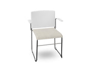 Stacy Sled Chair with Armrests Armchair Arper Chrome Finish Steel - CRO PS00005 
