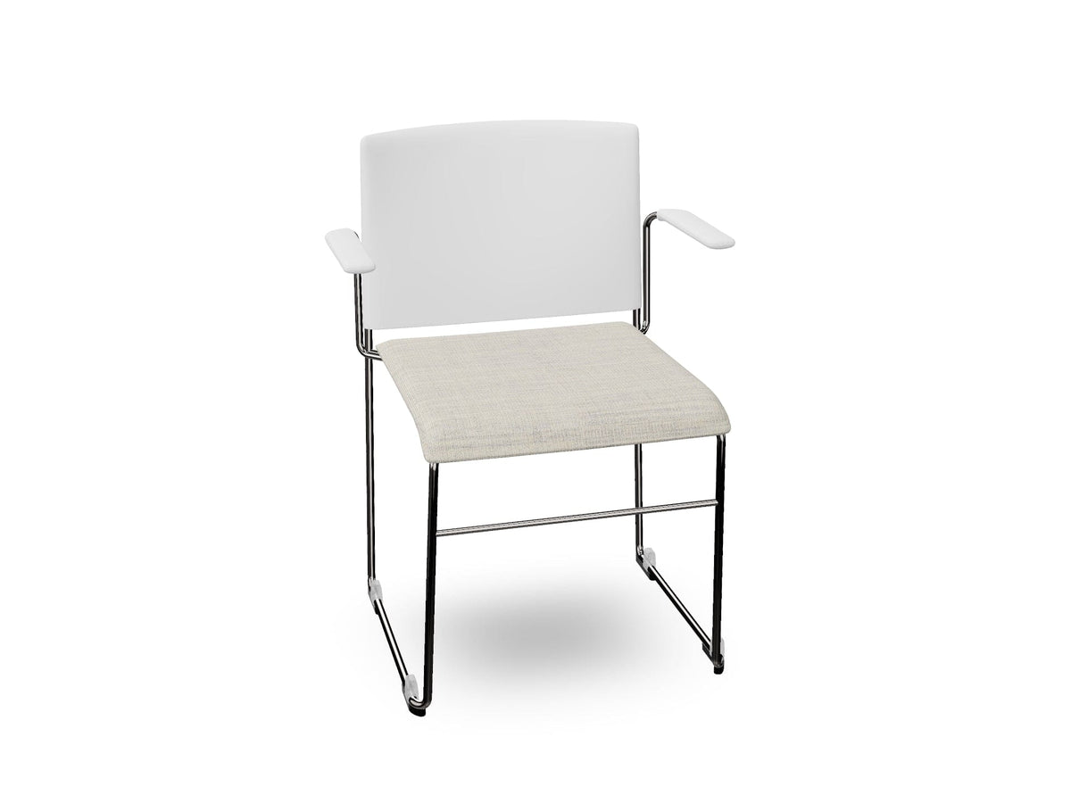 Stacy Sled Chair with Armrests Armchair Arper Chrome Finish Steel - CRO PS00005 