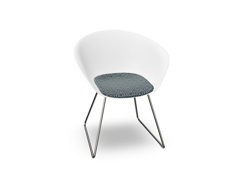 Duna 02 Sled Base Chair With Seat Cushion Chairs Arper 