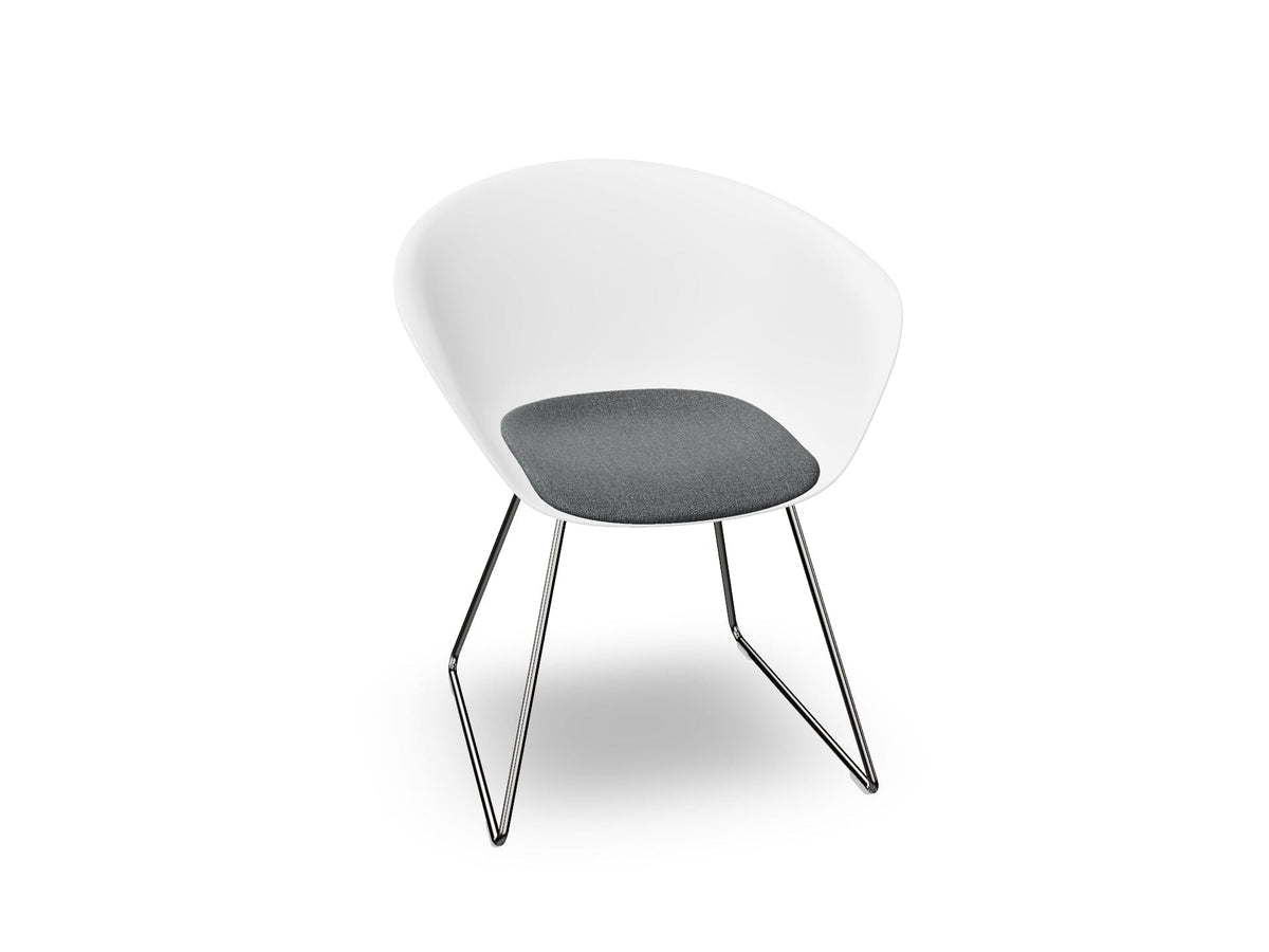 Duna 02 Sled Base Chair With Seat Cushion Chairs Arper 