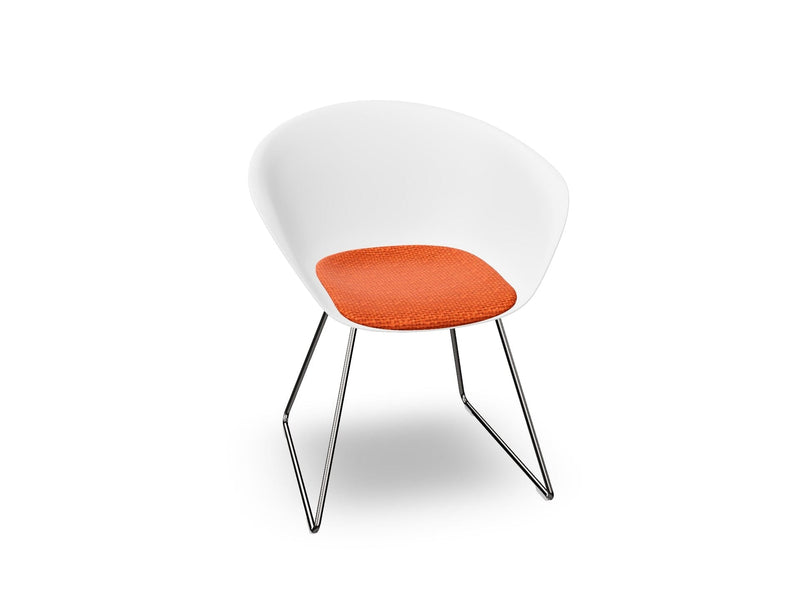 Duna 02 Sled Base Chair With Seat Cushion Chairs Arper 