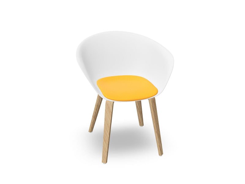 Duna 02 Wood Leg Chair With Seat Cushion Chairs Arper 