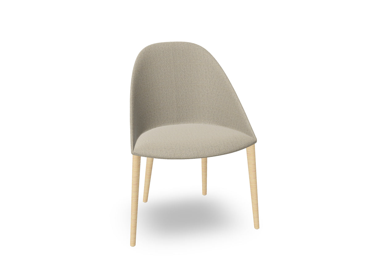 Cila Fully Upholstered Chair With Timber Oak Four-leg Base