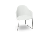 Cila Fully Upholstered Armchair With Sled Base Chairs Arper 