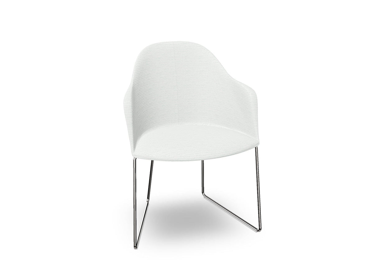 Cila Fully Upholstered Armchair With Sled Base Chairs Arper 