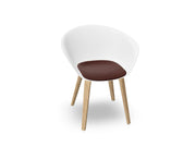Duna 02 Wood Leg Chair With Seat Cushion Chairs Arper 