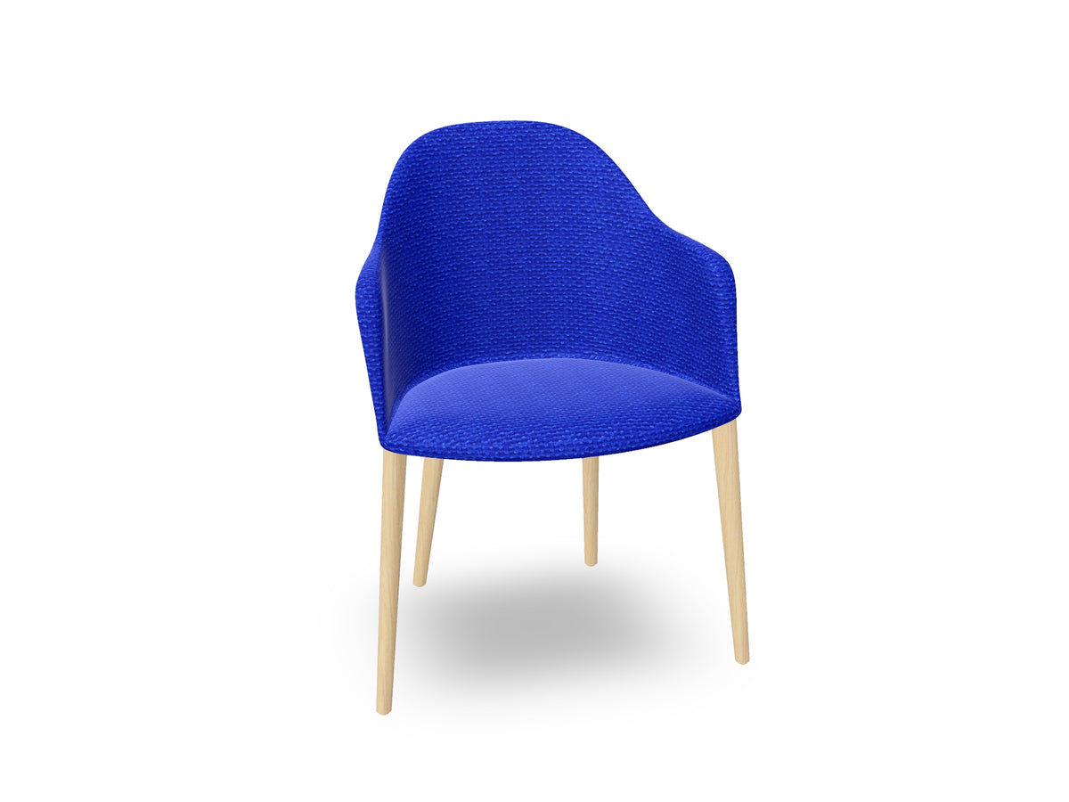 Cila Fully Upholstered Armchair with Timber Oak Four-leg Base