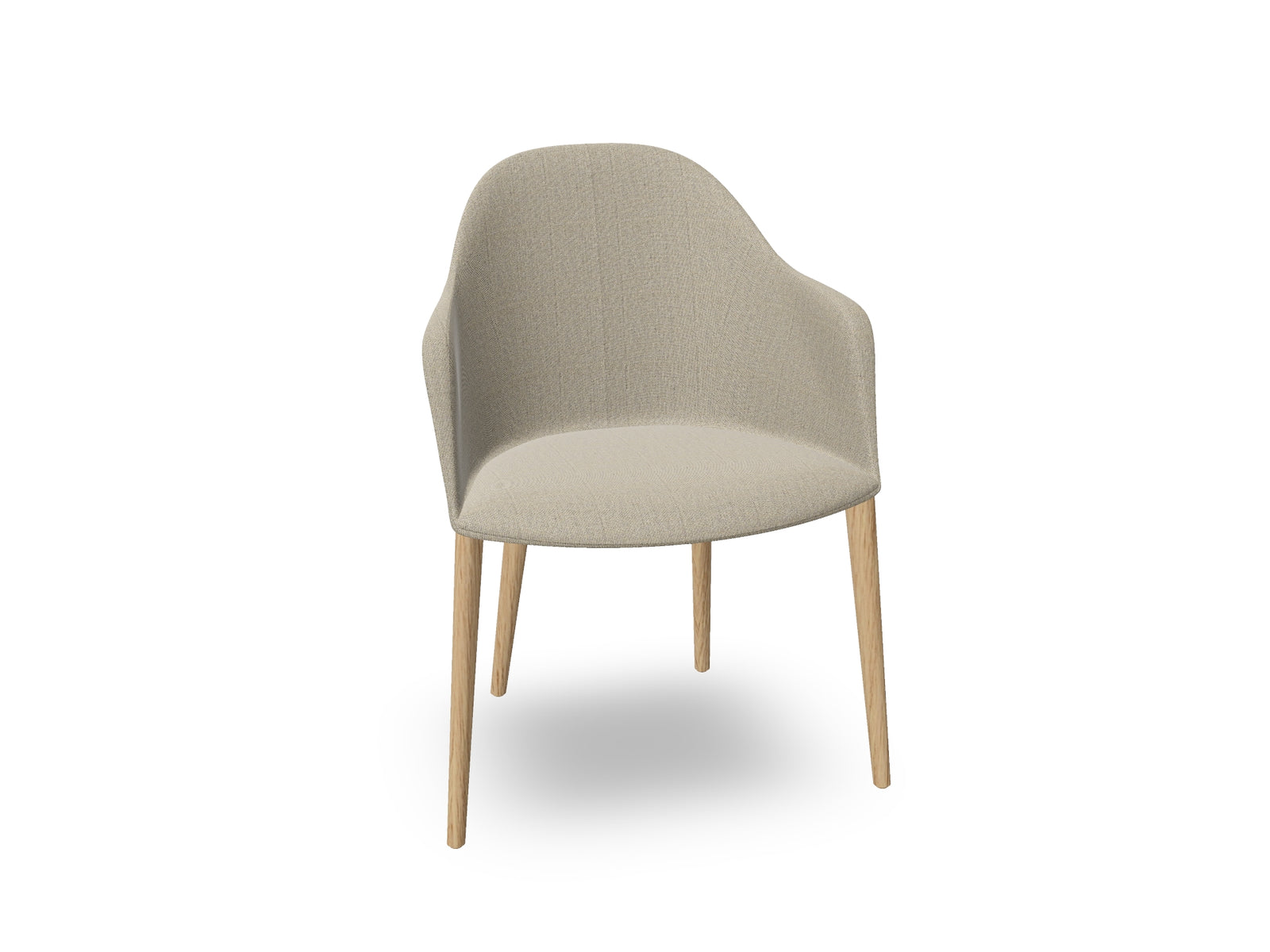 Cila Fully Upholstered Armchair with Timber Oak Four-leg Base