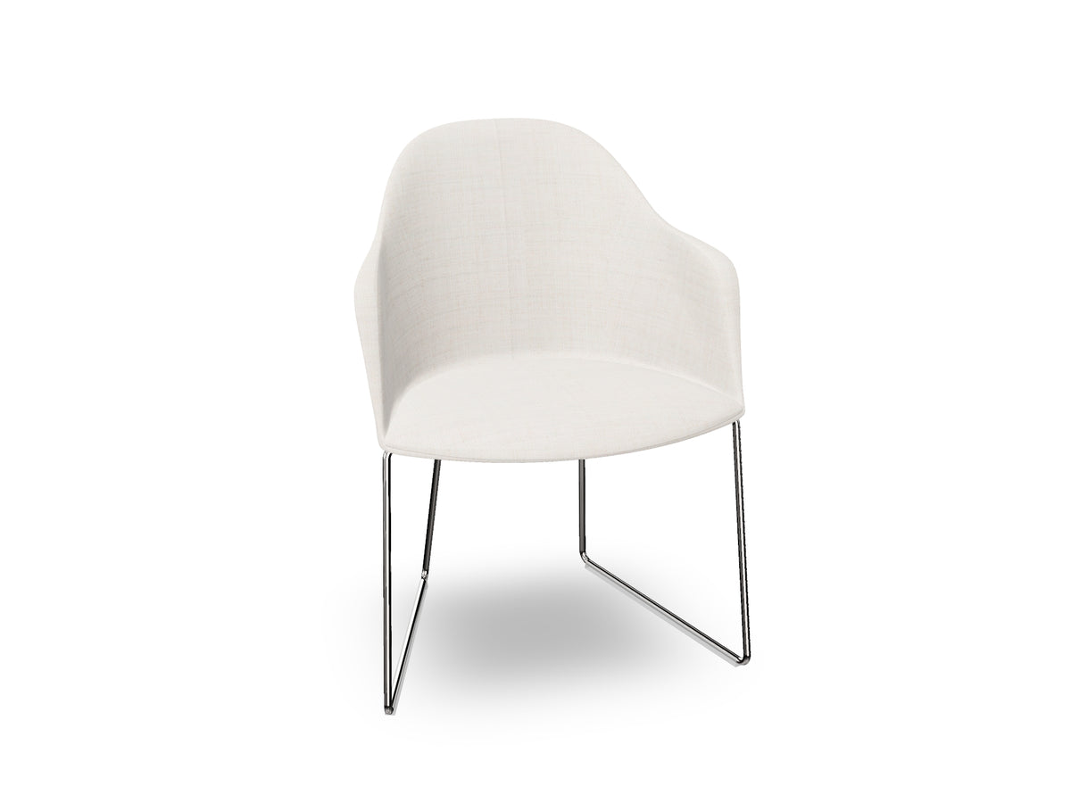 Cila Fully Upholstered Armchair With Sled Base