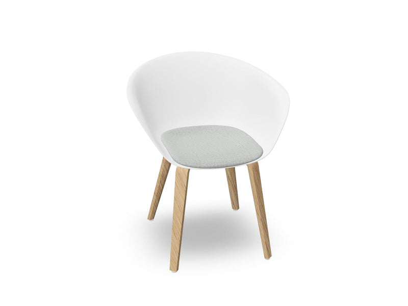 Duna 02 Wood Leg Chair With Seat Cushion Chairs Arper 