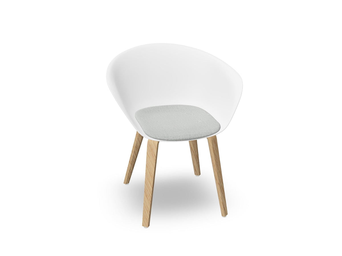Duna 02 Wood Leg Chair With Seat Cushion Chairs Arper 