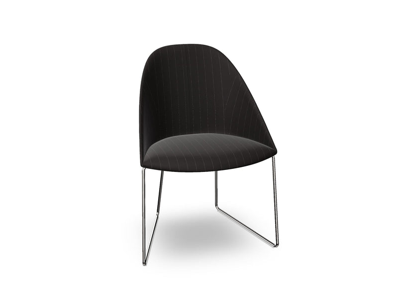 Cila Fully Upholstered Chair With Sled Base Chairs Arper 