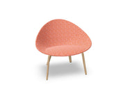 Adell 4 Leg Wood Lounge Chair With Fully Upholstered lounge chair Arper 