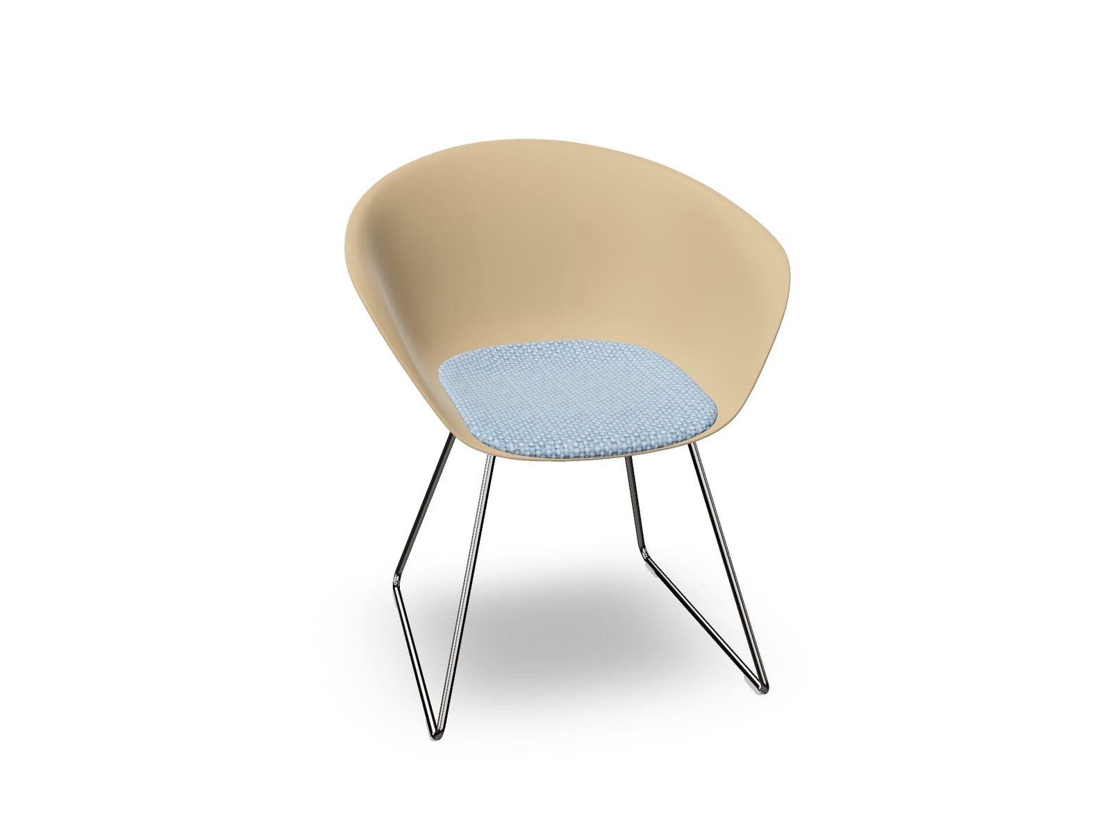Duna 02 Sled Base Chair With Seat Cushion Chairs Arper 