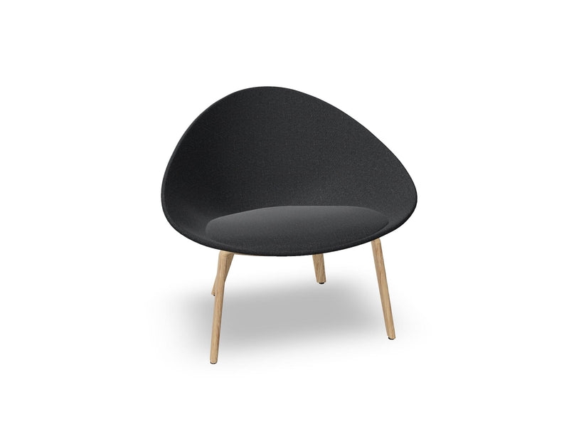 Adell 4 Leg Wood Lounge Chair With Fully Upholstered lounge chair Arper 