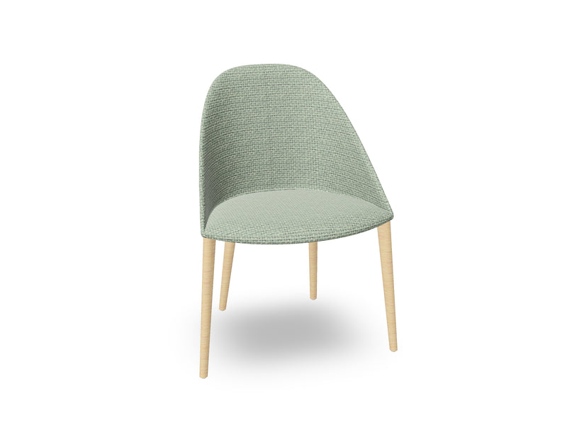 Cila Fully Upholstered Chair With Timber Oak Four-leg Base