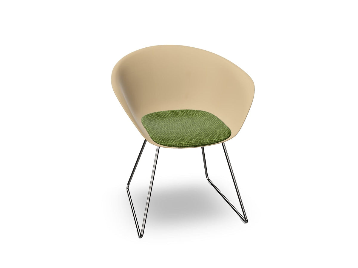 Duna 02 Sled Base Chair With Seat Cushion Chairs Arper 