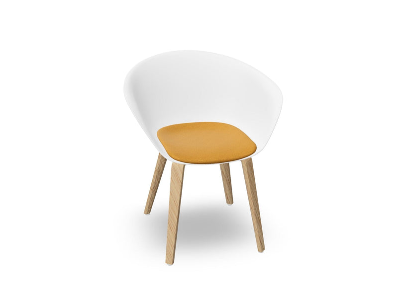 Duna 02 Wood Leg Chair With Seat Cushion Chairs Arper 