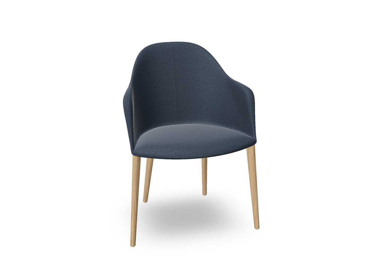 Cila Fully Upholstered Armchair with Timber Oak Four-leg Base
