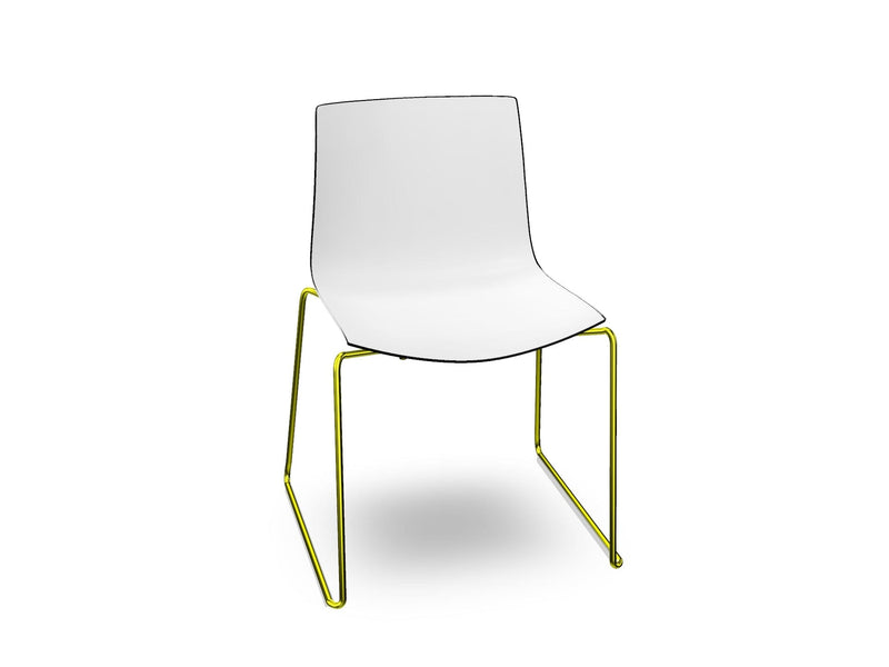 Catifa 46 Polypropylene Bi-Color Sled Base Chair Side/Dining Arper 