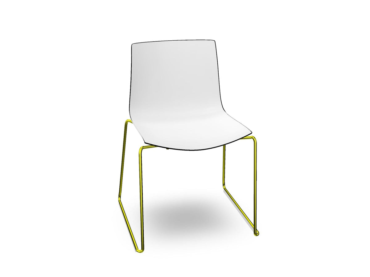 Catifa 46 Polypropylene Bi-Color Sled Base Chair Side/Dining Arper 
