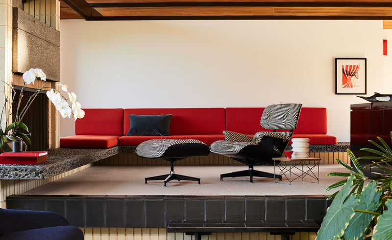 Eames Lounge Chair and Ottoman in Fabric by Herman Miller
