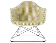 Eames Upholstered Armchair with Low Wire Base by Herman Miller