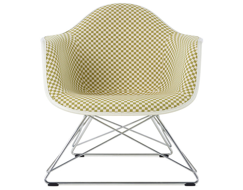 Eames Upholstered Armchair with Low Wire Base by Herman Miller