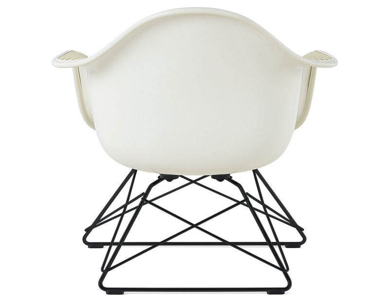 Eames Upholstered Armchair with Low Wire Base by Herman Miller