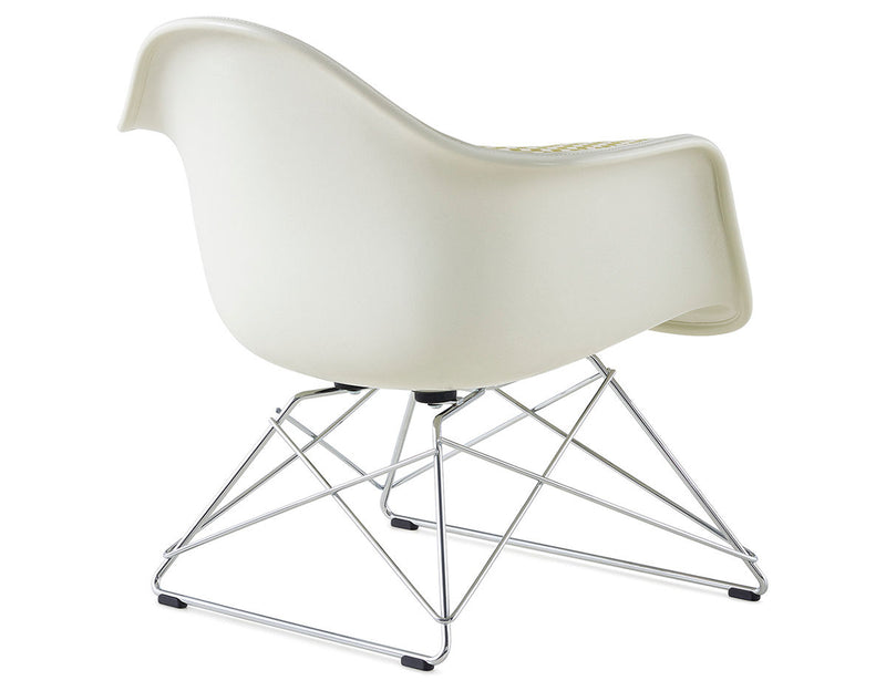 Eames Upholstered Armchair with Low Wire Base by Herman Miller