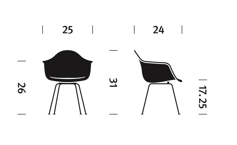 Eames Molded Fiberglass Armchair with 4-Leg Base by Herman Miller