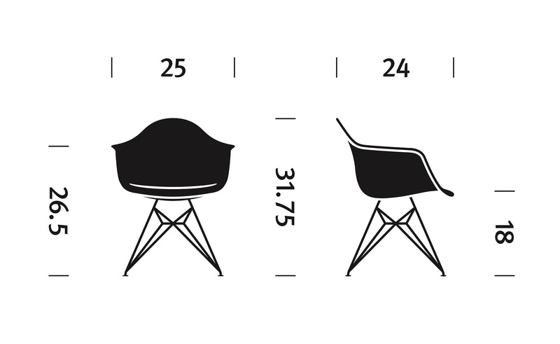 Eames Molded Fiberglass Armchair with Wire Base by Herman Miller