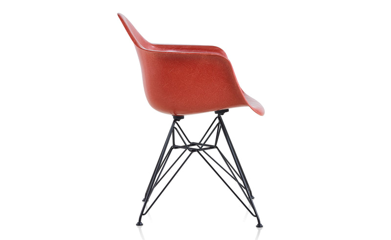 Eames Molded Fiberglass Armchair with Wire Base by Herman Miller