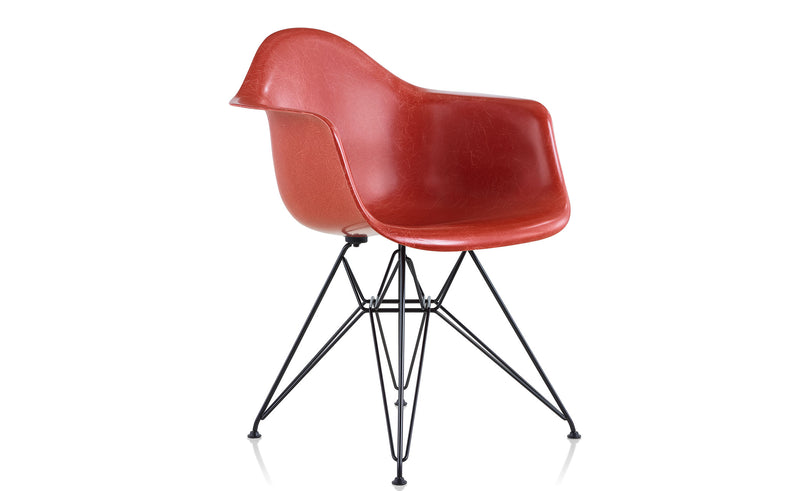 Eames Molded Fiberglass Armchair with Wire Base by Herman Miller