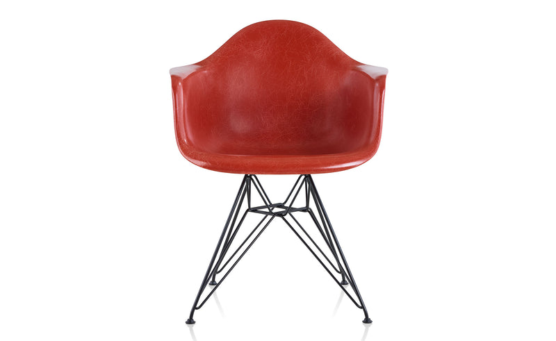 Eames Molded Fiberglass Armchair with Wire Base by Herman Miller