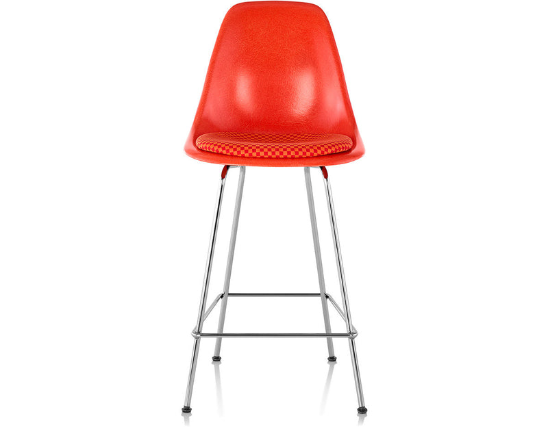 Eames Molded Fiberglass Stool with Seat Pad by Herman Miller