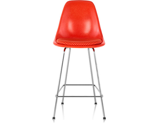 Eames Molded Fiberglass Stool with Seat Pad by Herman Miller