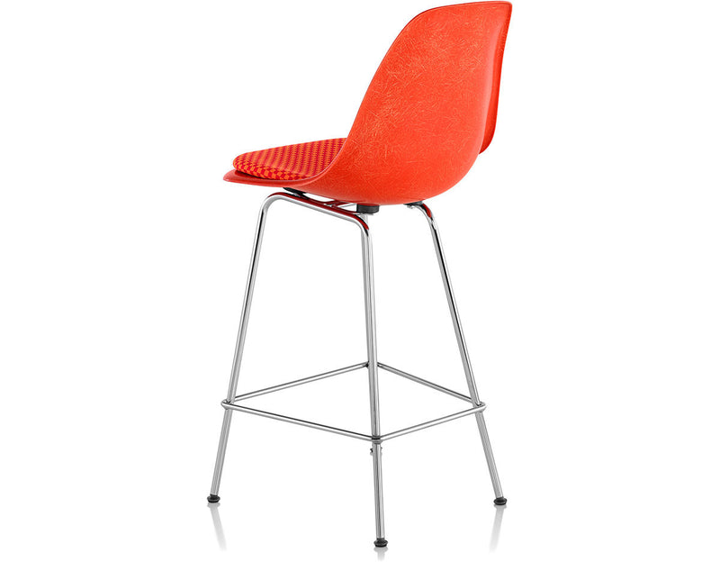 Eames Molded Fiberglass Stool with Seat Pad by Herman Miller