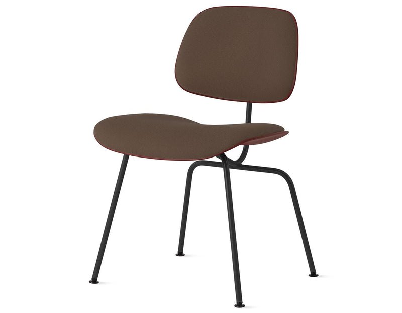 Eames Upholstered Molded Plastic Dining Chair Metal Base DCM EC-127 by Herman Miller