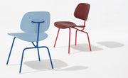 Eames Upholstered Molded Plastic Dining Chair Metal Base DCM EC-127 by Herman Miller