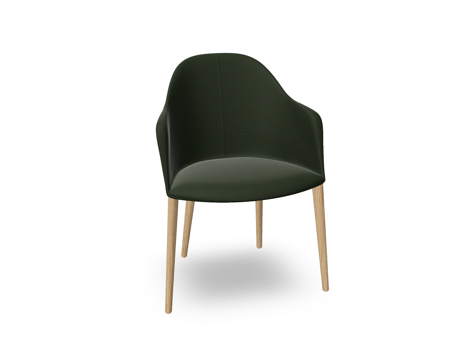 Cila Fully Upholstered Armchair with Timber Oak Four-leg Base
