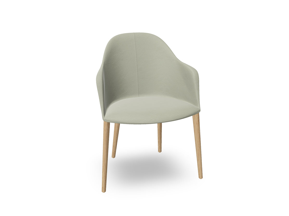 Cila Fully Upholstered Armchair with Timber Oak Four-leg Base