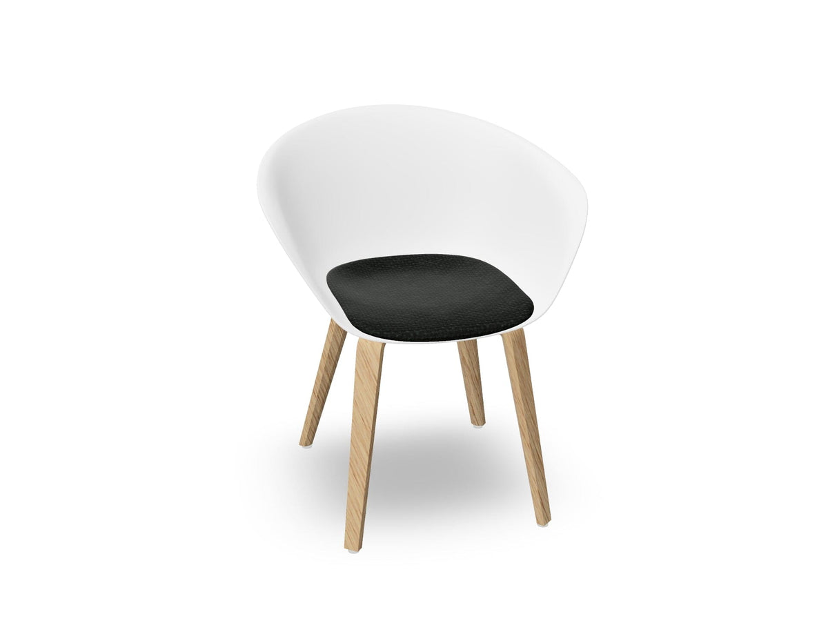 Duna 02 Wood Leg Chair With Seat Cushion Chairs Arper 