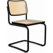 Cesca Cane Chair Side/Dining Knoll Armless Ebonized Beech Black