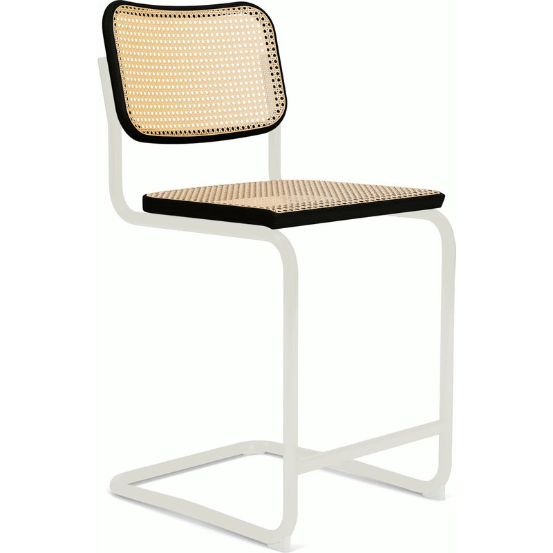 Cesca Stool–Cane Seat & Back Stools Knoll Counter Height Ebonized Beech White