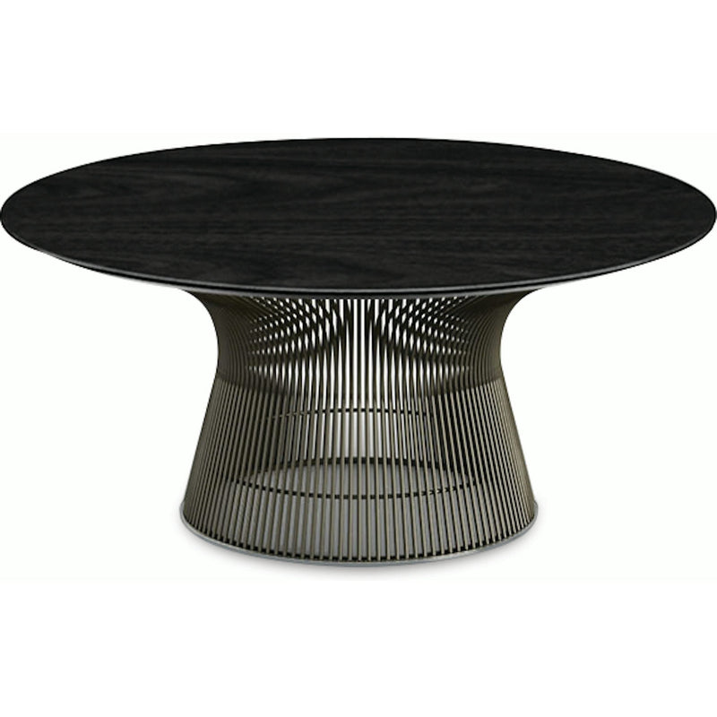 Platner Bronze 36" Coffee Table Coffee Tables Knoll Veneer Ebonized Walnut Top 