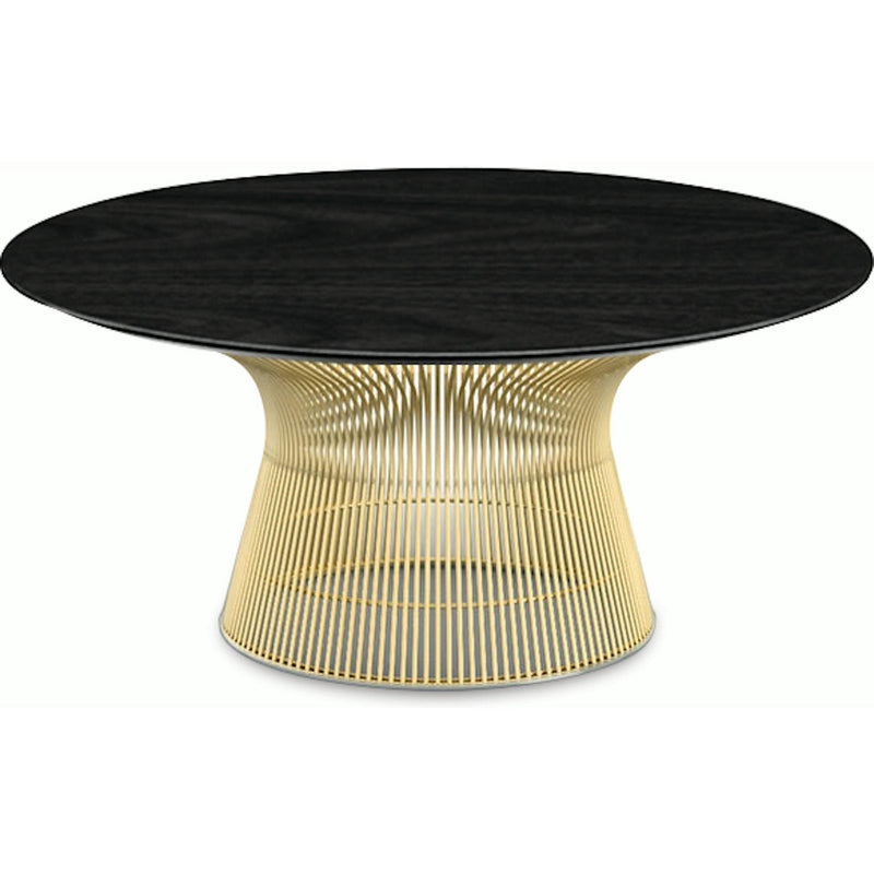 Platner Coffee Table - 36" in Gold Coffee Tables Knoll 18K Gold plated Ebonized Walnut 