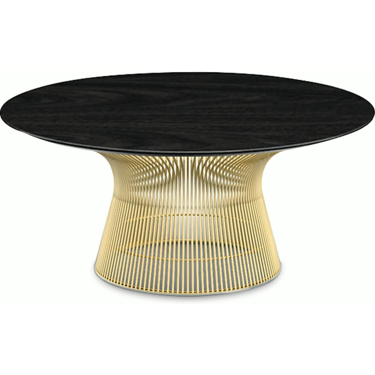 Platner Coffee Table - 36&quot; in Gold Coffee Tables Knoll 18K Gold plated Ebonized Walnut 